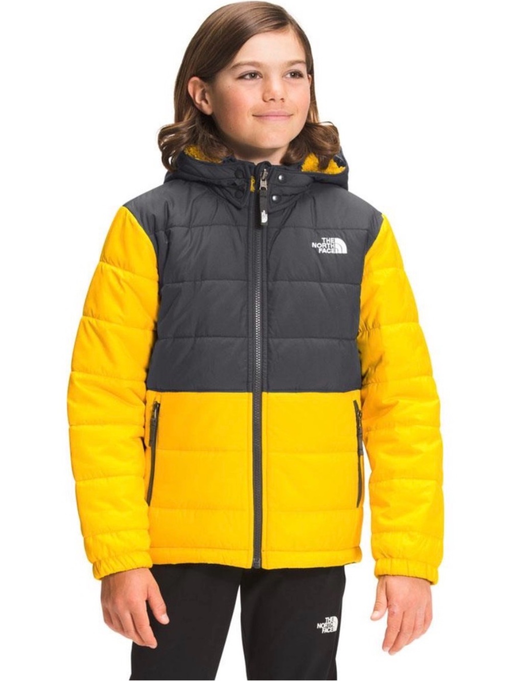 THE NORTH FACE REVERSIBLE MOUNT CHIMBO FULL-ZIP HOODED JACKET BOYS'. Sz L. Rarel